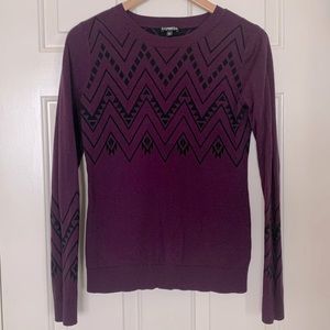 Express Purple Long Sleeve Sweater - S